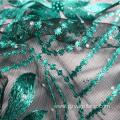 Green African Net Lace Pearl Embroidery Fabric